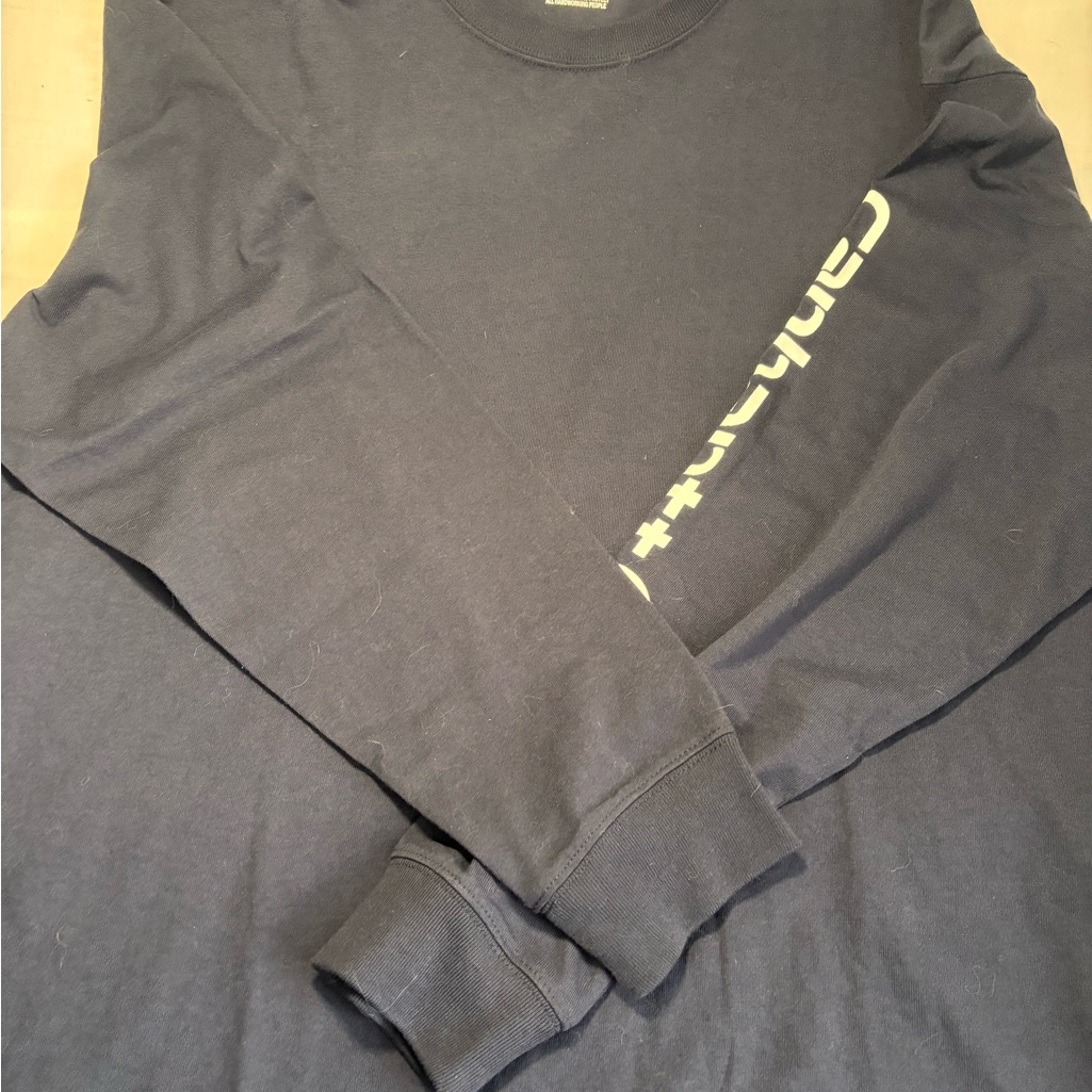 Carhartt Dark Blue Long Sleeve Tee With White Print
